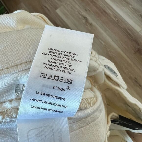 LAUREN RALPH LAUREN Cream Relaxed Taper Patchwork Jeans Size 4/27 - Picture 8 of 11